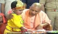 Gorakhpur: CM Yogi Adityanath celebrates 'Krishna Janmashtami' with children at Gorakhnath temple  
