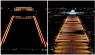 National Mall illuminated with pillars of light, 'Field of Flags' for Americans who can't attend Biden's inauguration