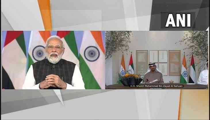 Prime Minister Narendra Modi and Crown Prince of Abu Dhabi Sheikh Mohamed bin Zayed al Nahyan.