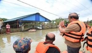 Himanta Biswa Sarma visits flood-affected areas in Assam [See Pics]