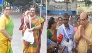 ISRO team visits Tirupathi temple with miniature model of Chandrayaan-3