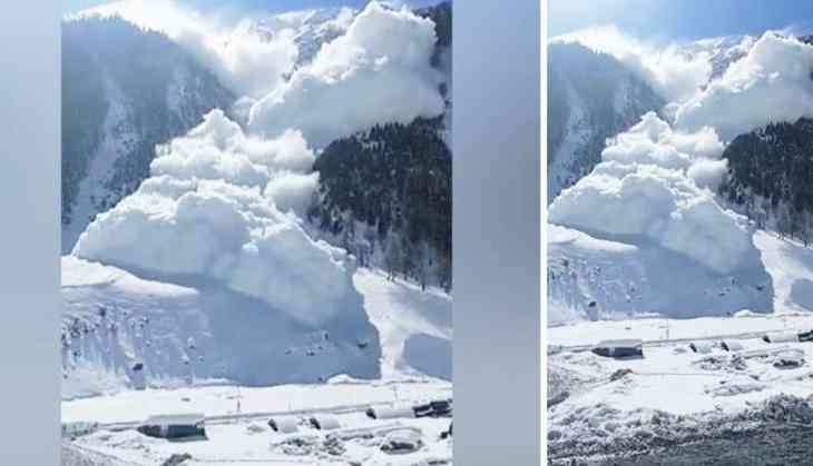 Screenshot from the viral video of the avalanche