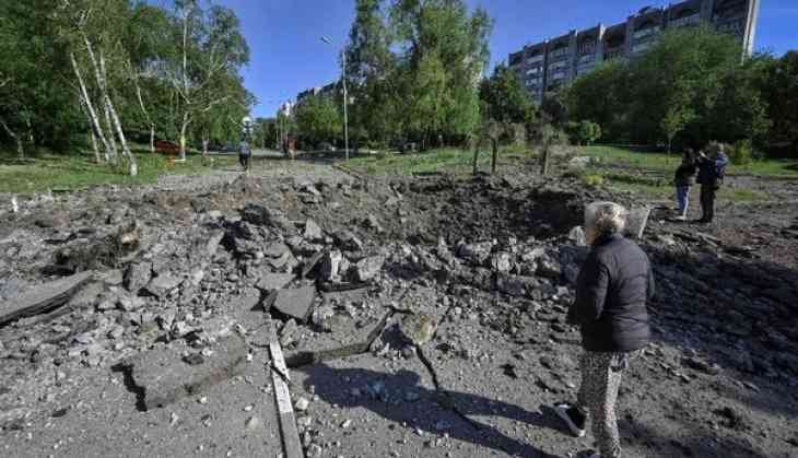 Aftermath of a Russian military strike in Zaporizhzhia