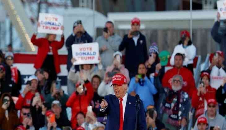 Former US President Trump addressing rally at Wildwood, New Jersey