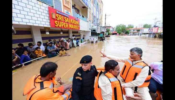 CM Chandrababu Naidu visits flood affected areas