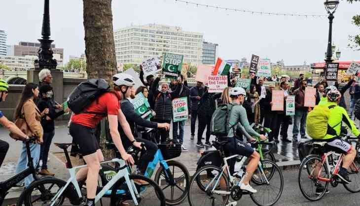 Jammu and Kashmir diaspora hold protest outside UK Parliament