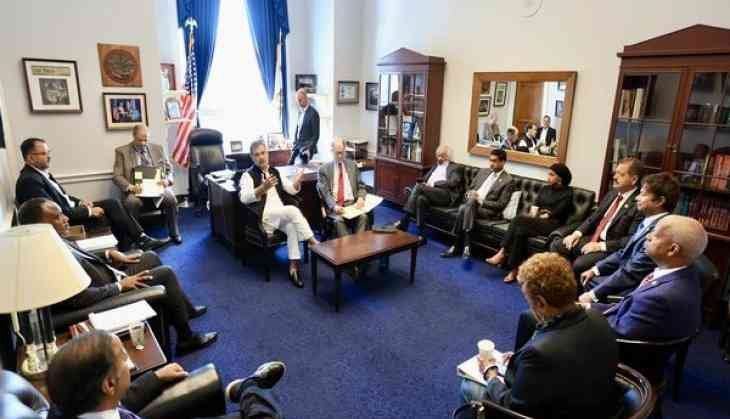 Congress leader Rahul Gandhi met US lawmakers in Washington DC